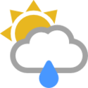 Deels bewolkt en lichte regen