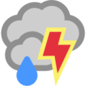 Betrokken, onweer met regen