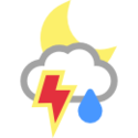 Deels bewolkt, onweer met regen