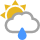 Nublado e aguaceiros