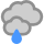 Nublado e aguaceiros